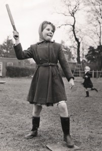 Okay, so in rounders you swing a bat at a ball and score by successfully running around four bases. But she's clearly holding the bat in one hand. It's completely different. See?  photo credit: theirhistory via photopin cc