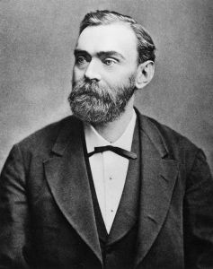 Alfred Nobel, who invented dynamite, and did NOT die on April 12, 1888. Public Domain, via Wikimedia Commons